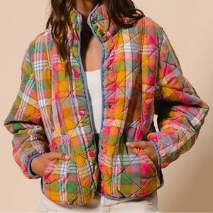BiBi Multicolor Plaid Quilted Jacket